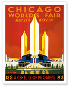 Chicago World's Fair - A Century of Progress, 1833-1933 - Giclée Art Prints & Posters