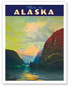 This is Alaska - Along Alaska's Sheltered Seas - The Alaska Line - Alaska Steamship Company - Fine Art Prints & Posters