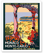 Monaco, Monte-Carlo - Au pays du Soleil (land of the Sun) - Paris-Lyon-Méditerranée Railway (PLM) - Fine Art Prints & Posters