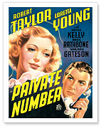 Private Number - starring Loretta Young and Robert Taylor - 20th Century Fox - Fine Art Prints & Posters