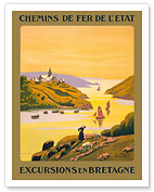 Excursions en Bretagne (Excursions to Brittany) - Chemins de fer de l'État (French State Railways) - Giclée Art Prints & Posters