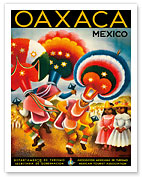 Oaxaca, Mexico - Costumed Native Dancers - Fine Art Prints & Posters