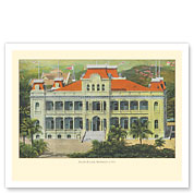 Hawaii's Royal Iolani Palace - Honolulu - c. 1910 - Giclée Art Prints & Posters