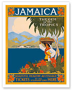Jamaica, The Gem of the Tropics - Beautiful, Healthy, Accessible - Tickets by All Steamship Lines Here - Fine Art Prints & Posters