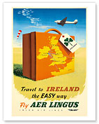 Travel to Ireland - Aer Lingus, Irish Air Lines - Fine Art Prints & Posters