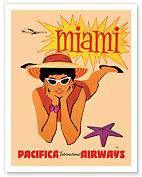 Miami, Florida - Pacifica International Airways - c. 1950's - Fine Art Prints & Posters