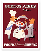 Buenos Aires - Pacifica International Airways - c. 1950's - Giclée Art Prints & Posters