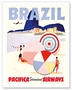 Rio de Janeiro Brazil - Pacifica International Airways - c. 1950's - Giclée Art Prints & Posters
