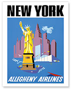New York - Allegheny Airlines - Fine Art Prints & Posters