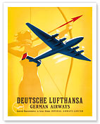 Deutsche Lufthansa - German Airways - Female Archer - Giclée Art Prints & Posters