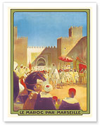 Le Maroc Par Marseille (Morocco by Marseille) - The Sultan Going to the Mosque of Fez - Fine Art Prints & Posters
