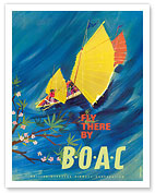 The Orient - Fly There By BOAC - Hong Kong Thailand Cambodia Asia - Fine Art Prints & Posters