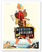 Montreux Oberland Bahn - Switzerland - Bernese Oberland Railway - Swiss Girl - Fine Art Prints & Posters