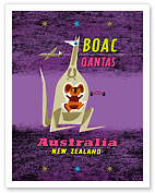 Australia - New Zealand - BOAC (British Overseas Airways Corporation) - Qantas Empire Airways - Giclée Art Prints & Posters