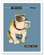 Britain, United Kingdom - English British Bulldog - Qantas Empire Airways (QEA) - BOAC - Giclée Art Prints & Posters