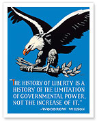 Bald Eagle - The History of Liberty - Woodrow Wilson - Giclée Art Prints & Posters