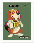 Europe - Saint Bernard Dog - Qantas Empire Airways (QEA) - BOAC - Fine Art Prints & Posters