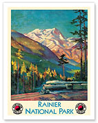 Mount Rainier National Park - Stampede Pass, Washington USA - Giclée Art Prints & Posters