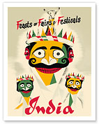 Feasts of Fairs & Festivals India - Indian Crowned Masks - Fine Art Prints & Posters