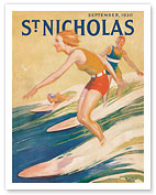 St. Nicholas - Surfer Girl - September, 1930 Issue - Fine Art Prints & Posters