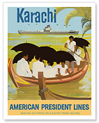 Karachi - Pakistan - Boat - American President Lines - Fine Art Prints & Posters
