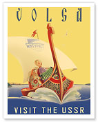 Volga - Visit the USSR - Russian River Cruise - Babushka Doll - Mamushka - Fine Art Prints & Posters