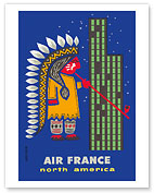 North America - Aviation - Native American and Skyscraper - Fine Art Prints & Posters