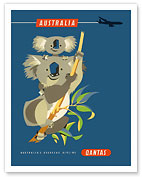 Australia - Koala Bears - Qantas Empire Airways (QEA) - Giclée Art Prints & Posters