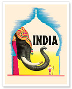 India - Decorated Elephant - c. 1950's - Fine Art Prints & Posters