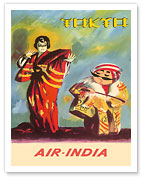 Tokyo, Japan - Kabuki Actor (Yaro-Kabuki) and Indian Maharaja - Air India Limited (AIL) - Fine Art Prints & Posters