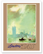 London - River Thames - SAS Scandinavian Airlines System - Fine Art Prints & Posters