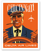 Cincinnati, Ohio - Delta Air Lines - Riverboat Captain - Fine Art Prints & Posters