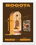 Bogotá, Colombia - Plaza de Toros - Bullfighting Bullring - Pacifica International Airways - c. 1950's - Fine Art Prints & Posters