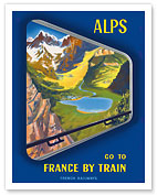 Alps - Go to France by Train - French Railways - Alpine Valley View - Fine Art Prints & Posters