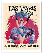 Las Vegas, USA - Vegas Show Girl - Delta Air Lines - Fine Art Prints & Posters