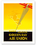 Paris to London - Golden Ray - Air Union French Airline - Fine Art Prints & Posters