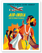 London, Geneva, Cairo, Bombay - Air India International - Fine Art Prints & Posters