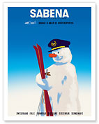 Sabena Brings You to The Winter Sports - Sabena Belgian World Airlines - Fine Art Prints & Posters