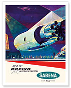 Fly Boeing Intercontinental - Sabena Belgian World Airlines - Boeing 707-329 - Fine Art Prints & Posters