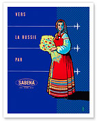 To Russia By Sabena (Vers La Russie Par Sabena) - Sabena Belgian World Airlines - Fine Art Prints & Posters