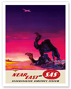 Near East - by SAS Scandinavian Airlines System - The Camels and the Desert - Fine Art Prints & Posters