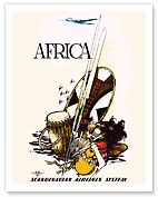 Africa - SAS Scandinavian Airlines System - Native Arms, Musical Instruments and Ornaments - Fine Art Prints & Posters