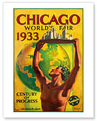 Chicago World's Fair 1933 - Century of Progress - Santa Fe Railroad - Giclée Art Prints & Posters