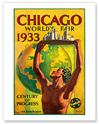 Chicago World's Fair 1933 - Century of Progress - Santa Fe Railroad - Fine Art Prints & Posters