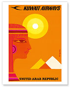 United Arab Republic - Kuwait Airways - Ancient Egyptian Pyramids - Fine Art Prints & Posters