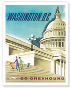 Washington, D.C. USA - United States Capitol Building - Go Greyhound - Fine Art Prints & Posters