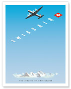 Swiss Alps - Swissair DC-4 - The Airline of Switzerland - Fine Art Prints & Posters