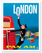 London - Double Decker Buses, Bovril and Schweppe - Pan American World Airways - Giclée Art Prints & Posters