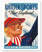 New England - Winter Sports - The New Haven Railroad - Fine Art Prints & Posters