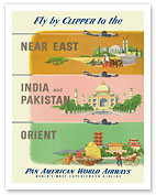 Fly by Clipper to Near East, India and Pakistan, Orient - Pan American - Fine Art Prints & Posters